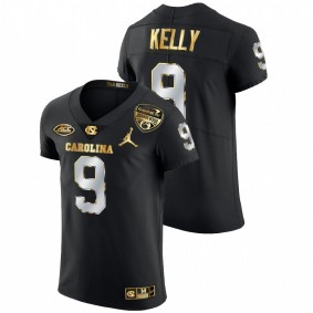 Men's North Carolina Tar Heels Cam'Ron Kelly Black 2021 Orange Bowl Golden Edition Jersey