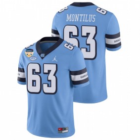 Men's North Carolina Tar Heels Ed Montilus Carolina Blue 2021 Orange Bowl Game Jersey