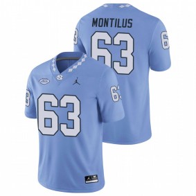 Men's North Carolina Tar Heels Ed Montilus Carolina Blue Replica Football Game Jersey