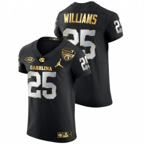 Men's North Carolina Tar Heels Javonte Williams Black 2021 Orange Bowl Golden Edition Jersey