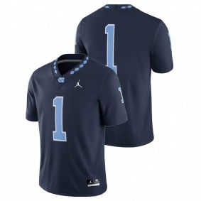 Men's North Carolina Tar Heels #1 Navy Throwback Alternate Game Jersey