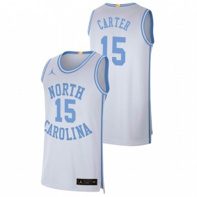 Men's North Carolina Tar Heels #15 White Vince Carter College Basketball Retro Limited Jersey