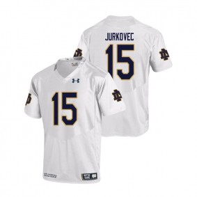 Male Notre Dame Fighting Irish Under Armour #15 White Phil Jurkovec College Football Replica Jersey