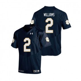 Male Notre Dame Fighting Irish Under Armour #2 Navy Dexter Williams College Football Replica Jersey