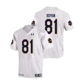 Male Notre Dame Fighting Irish Under Armour #81 White Miles Boykin College Football Replica Jersey