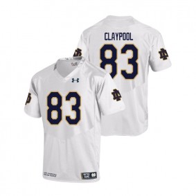 Male Notre Dame Fighting Irish Under Armour #83 White Chase Claypool College Football Replica Jersey