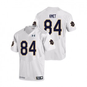 Male Notre Dame Fighting Irish Under Armour #84 White Cole Kmet College Football Replica Jersey