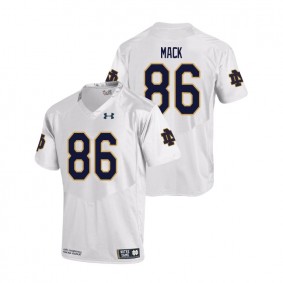 Male Notre Dame Fighting Irish Under Armour #86 White Alize Mack College Football Replica Jersey