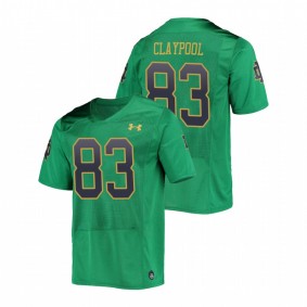 Men's Notre Dame Fighting Irish Chase Claypool Green College Football Replica Under Armour Jersey