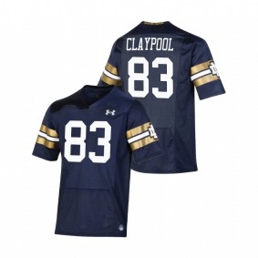 Chase Claypool Notre Dame Fighting Irish Navy 2021 Shamrock Series Premier Game Jersey