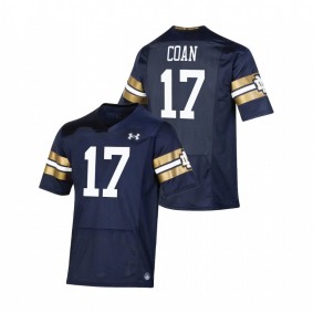 Jack Coan Notre Dame Fighting Irish Navy 2021 Shamrock Series Premier Game Jersey