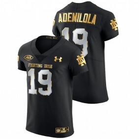 Men's Notre Dame Fighting Irish Justin Ademilola Black Golden Edition Authentic Jersey