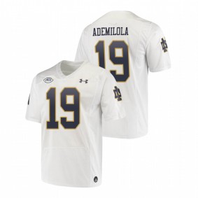 Men's Notre Dame Fighting Irish Justin Ademilola White Replica College Football Playoff Under Armour Jersey