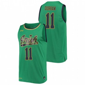 Men's Notre Dame Fighting Irish 2019-20 #11 Kelly Green Juwan Durham College Basketball Replica Jersey