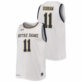 Men's Notre Dame Fighting Irish 2019-20 #11 White Juwan Durham College Basketball Replica Jersey