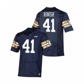 Kurt Hinish Notre Dame Fighting Irish Navy 2021 Shamrock Series Premier Game Jersey