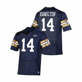 Kyle Hamilton Notre Dame Fighting Irish Navy 2021 Shamrock Series Premier Game Jersey