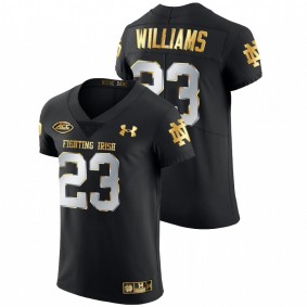 Men's Notre Dame Fighting Irish Kyren Williams Black Golden Edition Authentic Jersey