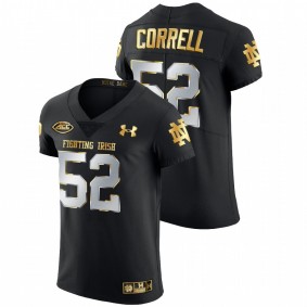 Men's Notre Dame Fighting Irish Zeke Correll Black Golden Edition Authentic Jersey