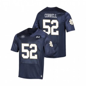 Men's Notre Dame Fighting Irish Zeke Correll Navy Replica College Football Playoff Under Armour Jersey