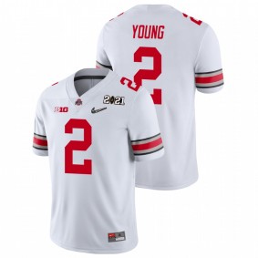 Men's Ohio State Buckeyes Chase Young White 2021 National Championship Jersey