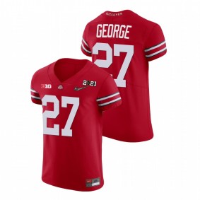 Men's Ohio State Buckeyes Eddie George Scarlet 2021 National Championship Playoff Jersey