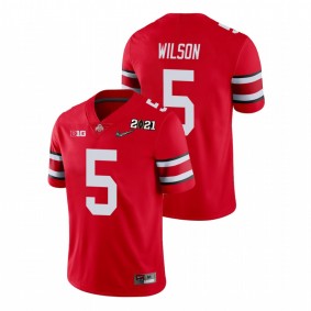 Men's Ohio State Buckeyes Garrett Wilson Scarlet 2021 National Championship Jersey