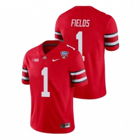 Men's Ohio State Buckeyes Justin Fields Scarlet 2021 Sugar Bowl College Football Jersey