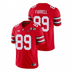 Men's Ohio State Buckeyes Luke Farrell Scarlet 2021 National Championship Jersey