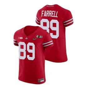 Men's Ohio State Buckeyes Luke Farrell Scarlet 2021 National Championship Playoff Jersey