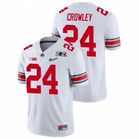 Men's Ohio State Buckeyes Marcus Crowley White 2021 National Championship Jersey