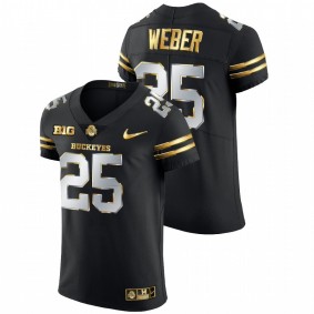 Men's Ohio State Buckeyes Mike Weber Black Golden Edition Authentic Jersey