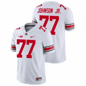 Paris Johnson Jr. Ohio State Buckeyes White Game Football Jersey