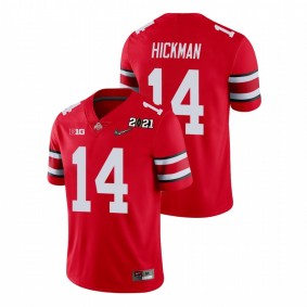 Men's Ohio State Buckeyes Ronnie Hickman Scarlet 2021 National Championship Jersey