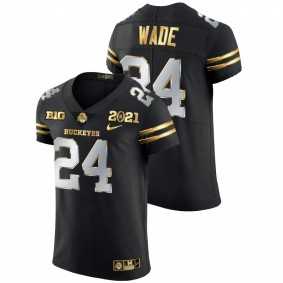 Men's Ohio State Buckeyes Shaun Wade Black 2021 National Championship Golden Edition Jersey