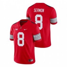 Men's Ohio State Buckeyes Trey Sermon Scarlet Alumni Football Game Player Jersey