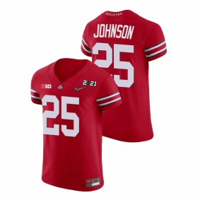 Men's Ohio State Buckeyes Xavier Johnson Scarlet 2021 National Championship Playoff Jersey