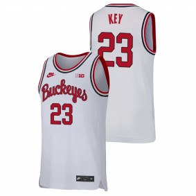 Zed Key Ohio State Buckeyes White Replica College Basketball Nike Jersey