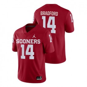 Male Oklahoma Sooners Jordan Brand #14 Crimson Sam Bradford Game College Football Jersey