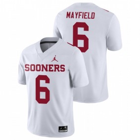 Baker Mayfield Oklahoma Sooners White Game Football Jersey