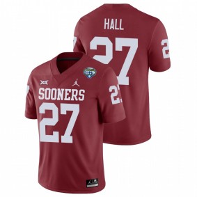 Men's Oklahoma Sooners Jeremiah Hall Crimson 2020 Cotton Bowl Game Jersey