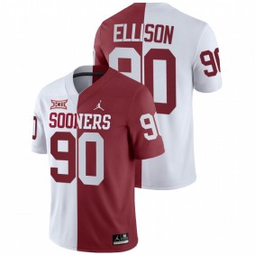 Men's Oklahoma Sooners Josh Ellison White Crimson Split Jersey