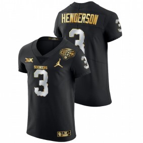 Men's Oklahoma Sooners Mikey Henderson Black 2020 Cotton Bowl Golden Edition Jersey