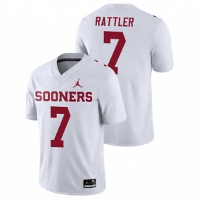 Spencer Rattler Oklahoma Sooners White Game Football Jersey