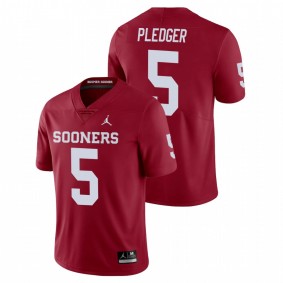 Men's Oklahoma Sooners T.J. Pledger Crimson Limited Team Jersey