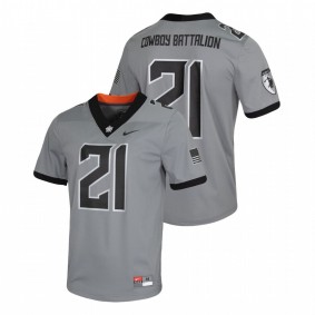 Men's Oklahoma State Cowboys #21 Gray Untouchable Game Jersey