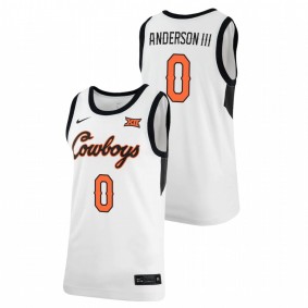 Men's OKLAHOMA STATE COWBOYS 2021 #0 White Avery Anderson III Retro Replica Basketball Jersey