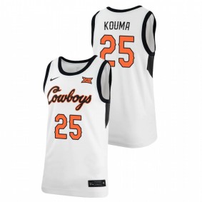 Men's OKLAHOMA STATE COWBOYS 2021 #25 White Bernard Kouma Retro Replica Basketball Jersey