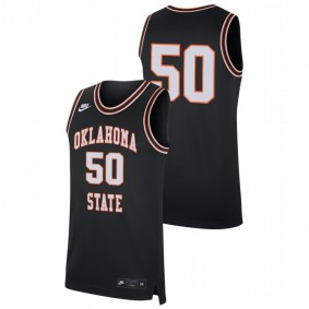 Men's Oklahoma State Cowboys College Baketball #50 Black Retro Replica Jersey