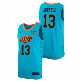 Men's OKLAHOMA STATE COWBOYS Isaac Likekele 2021 Turquoise Basketball Alternate Replica Jersey